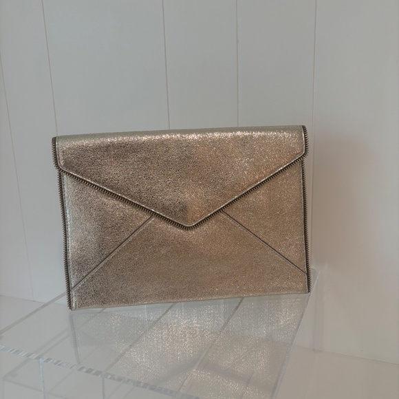 Rebecca Minkoff Metallic Gold Envelope Clutch - Picture 3 of 5